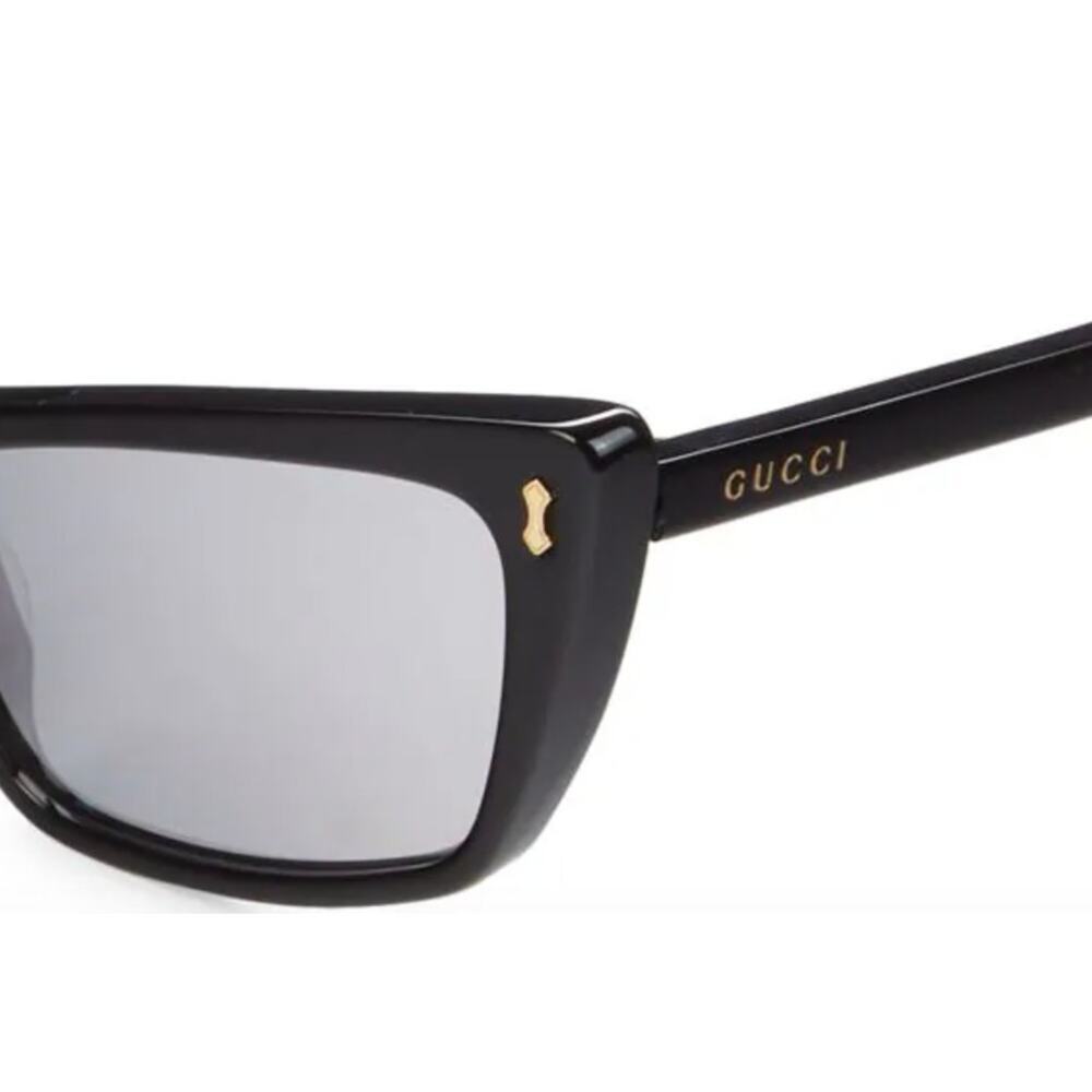 Gucci Rectangle Cat Eye Sunglasses Black - Picture 3 of 10